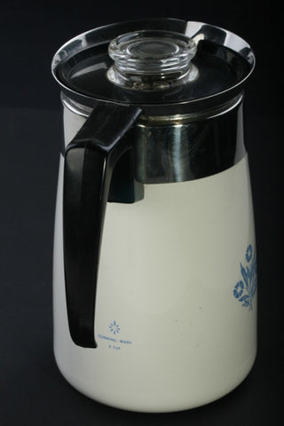 Vintage Corning Ware Coffee Maker Pot 6 Cups Made In USA P-166 with Glass  Knob